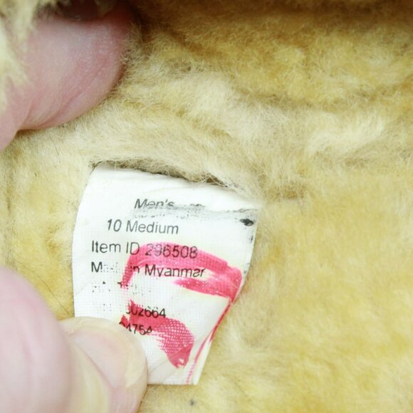 LL Bean Brown Suede Wicked Good Shearling Lined Venetian Slippers Size 10 M - Picture 8 of 9